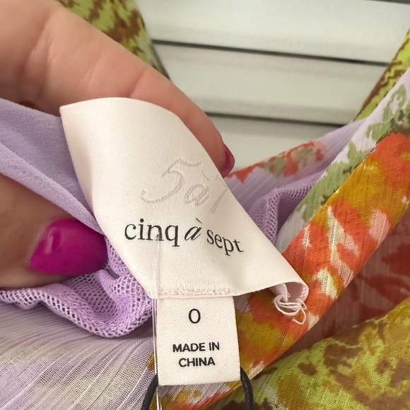 NWT Cinq a Sept Chrysanthemum Ray Dress in Lilac Multi Size 0 - Picture 6 of 9